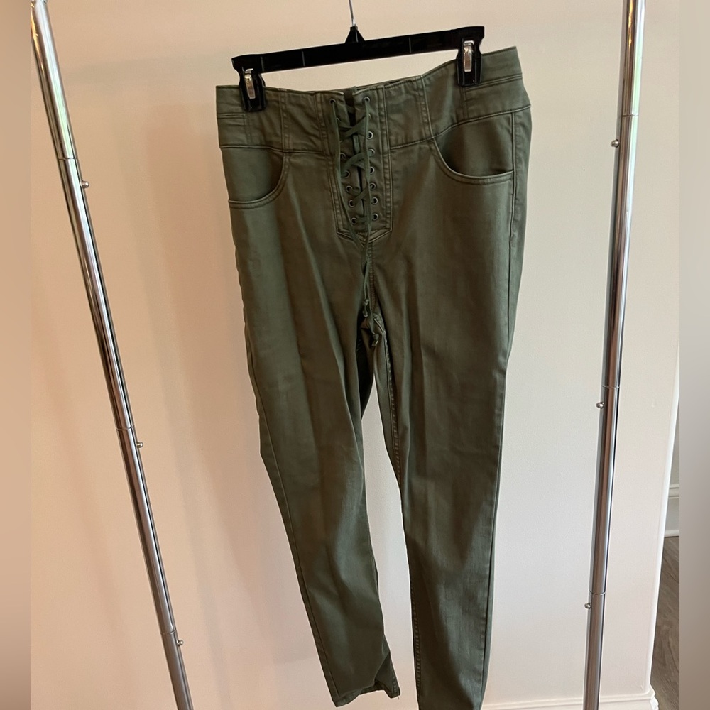 Free People, Lace up army green pants